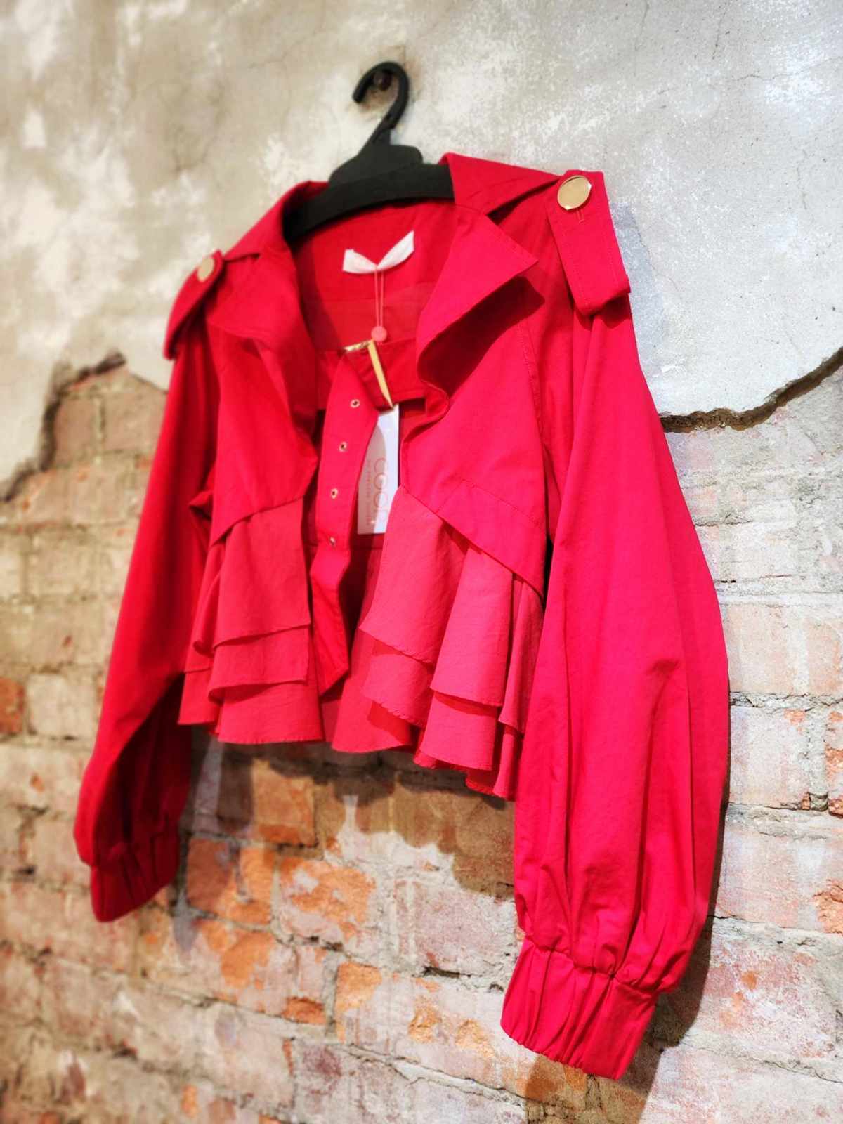 Buckle Up Cotton Jacket - RED