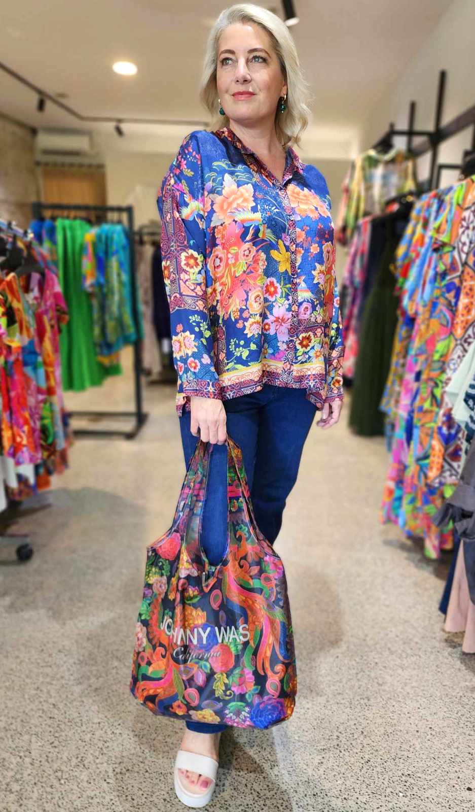 Johnny Was Shopper Tote - Peacock